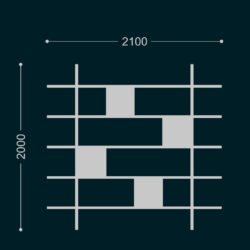 Shelf 2100, height 2000